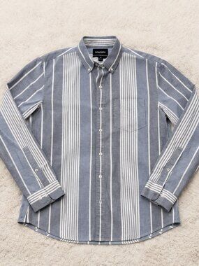 BONOBOS Slim Fit Striped Button-Down Shirt Men’s Size M | Blue White Vertical